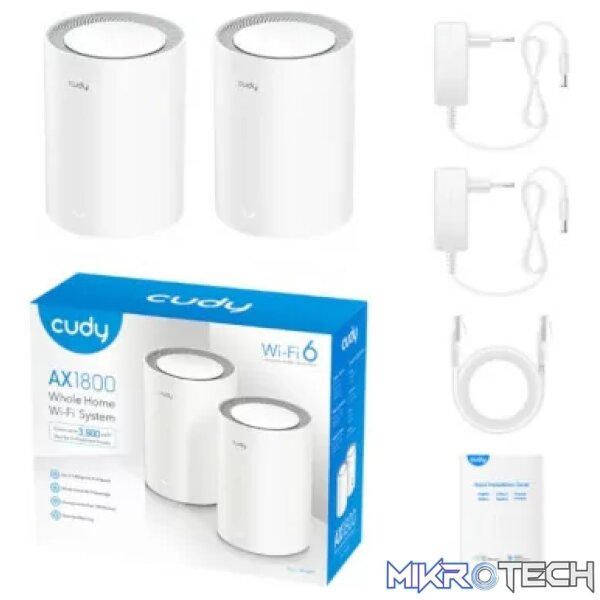 Cudy Dual Band 1800Mbps WiFi 6 Gigabit Mesh 2-Pack | M1800 (2-Pack) - Image 4