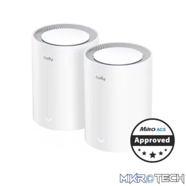 Cudy Dual Band 1800Mbps WiFi 6 Gigabit Mesh 2-Pack | M1800 (2-Pack) Cudy Dual Band 1800Mbps WiFi 6 Gigabit Mesh 2-Pack | M1800 (2-Pack)