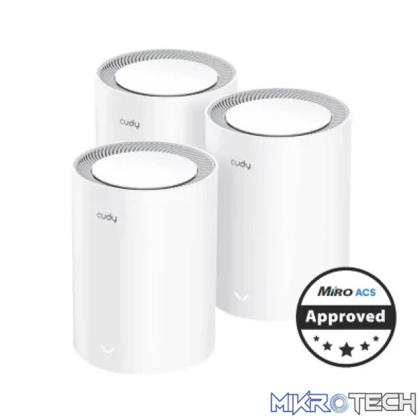 Cudy Dual Band 1800Mbps WiFi 6 Gigabit Mesh 3-Pack | M1800 (3-Pack) Cudy Dual Band 1800Mbps WiFi 6 Gigabit Mesh 3-Pack | M1800 (3-Pack)