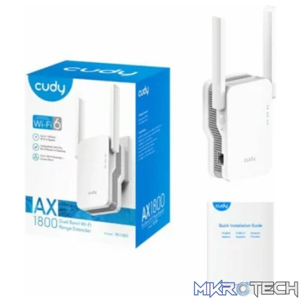 Cudy Dual Band 1800Mbps WiFi 6 Mesh Range Extender | RE1800 - Image 4
