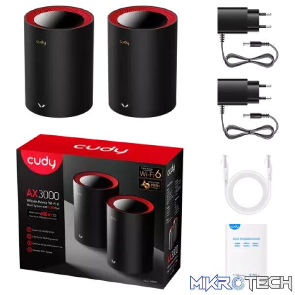 Cudy Dual Band 3000Mbps WiFi 6 Multi-Gigabit Mesh 2-Pack | M3000 (2-Pack) - Image 3