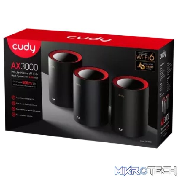Cudy Dual Band 3000Mbps WiFi 6 Multi-Gigabit Mesh 3-Pack | M3000 (3-Pack) - Image 2