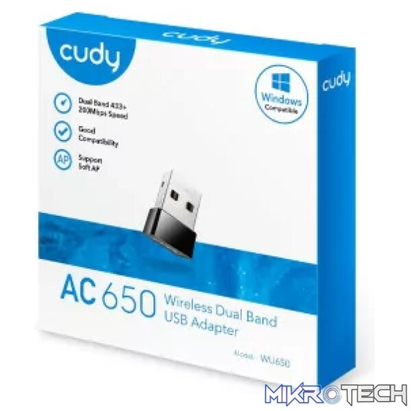 Cudy Dual-Band WiFi 5 nano USB adapter | WU650 - Image 3