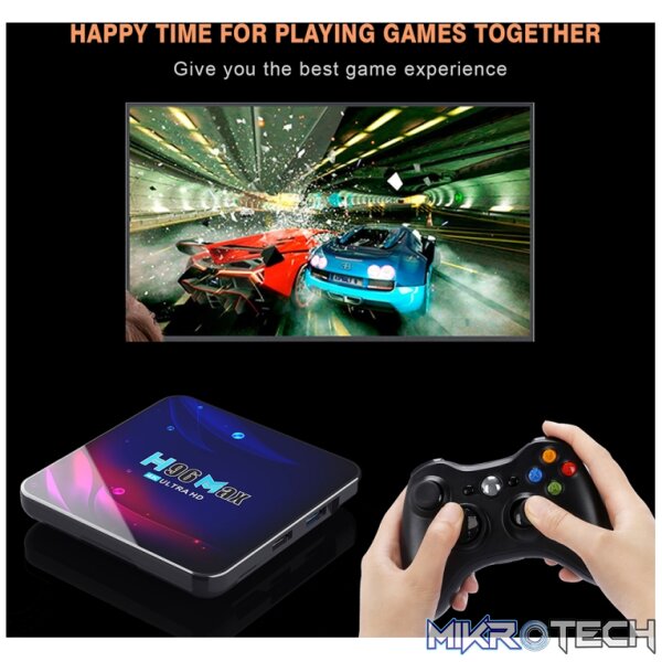 H96 Max V11 4K Smart TV BOX Android 11.0 Media Player with Remote Control, RK3318 Quad-Core 64bit Cortex-A53, RAM: 4GB, ROM: 64GB, Support Dual Band WiFi, Bluetooth, Ethernet, US Plug, 4GB+64GB - Image 11