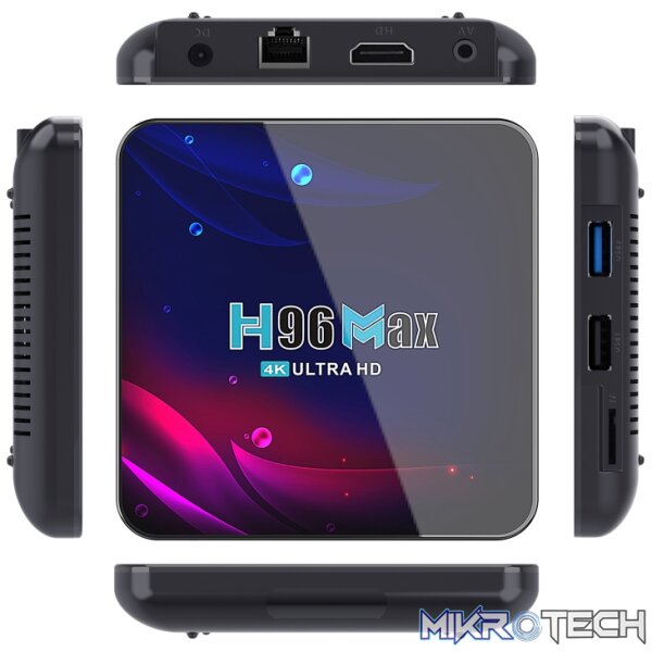 H96 Max V11 4K Smart TV BOX Android 11.0 Media Player with Remote Control, RK3318 Quad-Core 64bit Cortex-A53, RAM: 4GB, ROM: 64GB, Support Dual Band WiFi, Bluetooth, Ethernet, US Plug, 4GB+64GB - Image 3