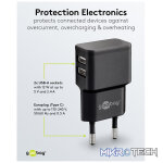 Goobay 12W Dual USB Charger - Black - Image 5