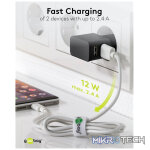 Goobay 12W Dual USB Charger - Black - Image 7