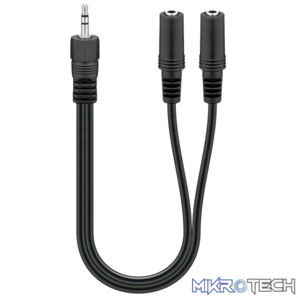 1x Male to 2x Female Stereo