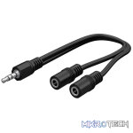 Goobay 3.5 mm Audio Y Cable Adapter, 1x Male to 2x Female Stereo - Image 3