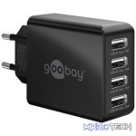 Goobay 30W 4-Port USB Charger - Black