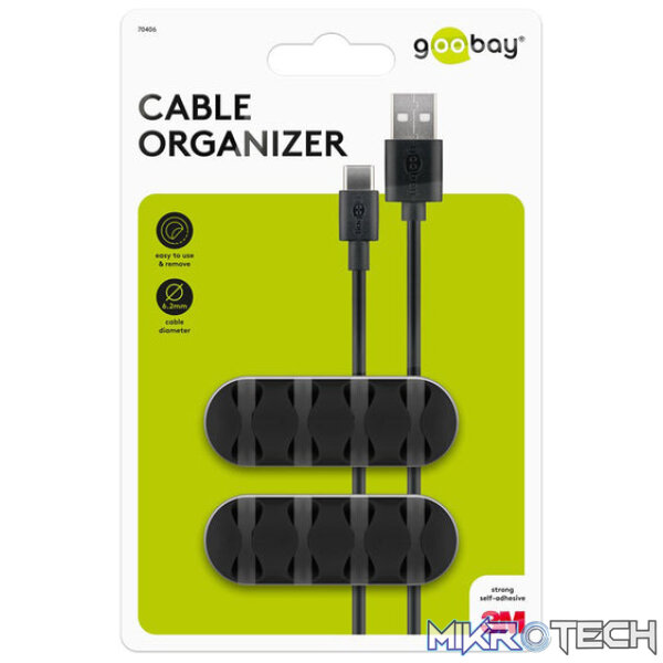 Goobay Cable Management 4 Slots 2-Piece Set - Black - Image 2