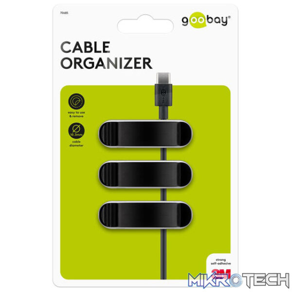 Goobay Cable Management Clip 3 Slots 3-Piece Set - Black - Image 9