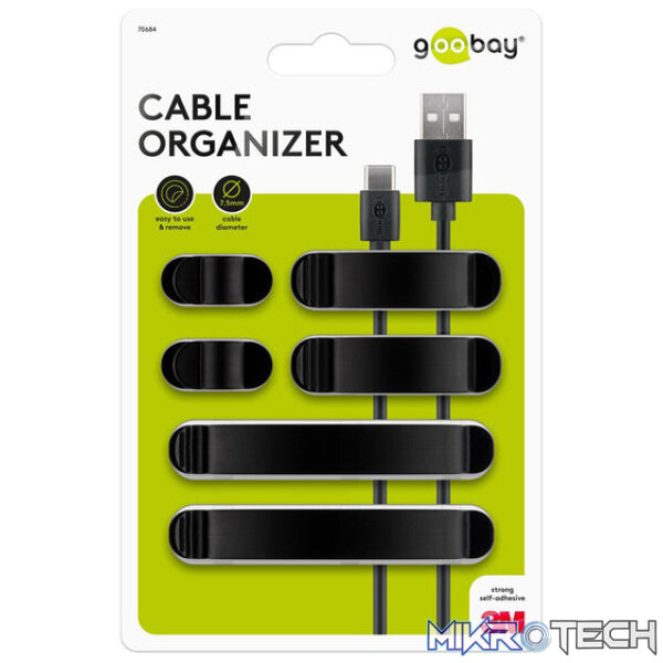Goobay Cable Management Clip Set 6-Piece Set - Black - Image 2