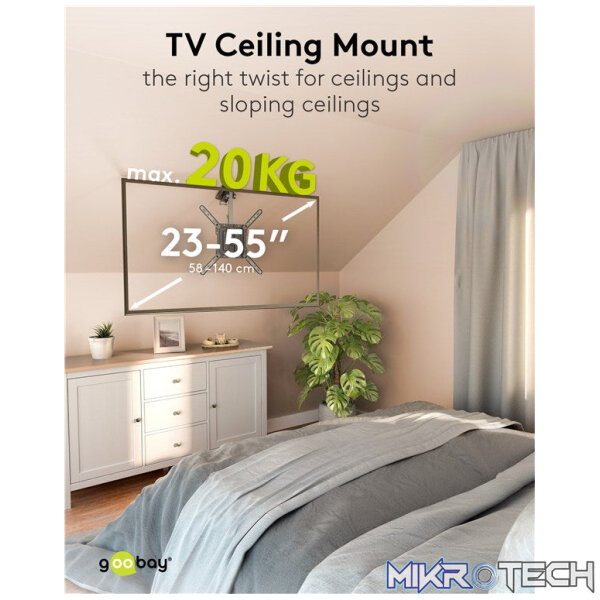Goobay Ceiling TV Mount Basic TV Mount for TVs from 23" to 55" - Image 2