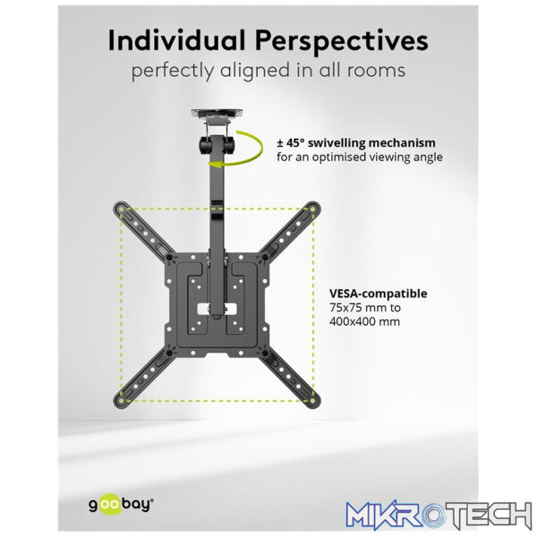 Goobay Ceiling TV Mount Basic TV Mount for TVs from 23" to 55" - Image 4