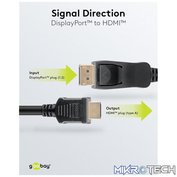 Goobay DisplayPort to HDMI Adapter 2m Cable - Image 4