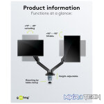 Goobay Double Monitor Mount with Gas Spring for monitors between 17" and 32" - Image 5
