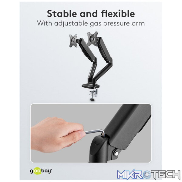 Goobay Double Monitor Mount with Gas Spring for monitors between 17" and 32" - Image 6