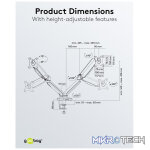 Goobay Double Monitor Mount with Gas Spring for monitors between 17" and 32" - Image 7