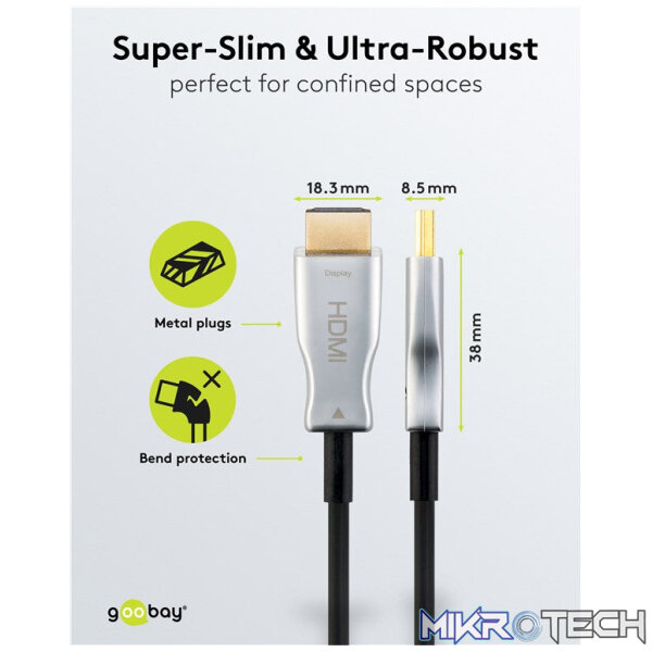 Goobay Optical Hybrid HDMI (AOC) Cable with Ethernet (4K@60Hz) - Image 8