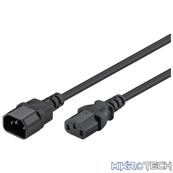 Goobay Power Extension 2m Lead with C13 socket and C14 plug - Black - Image 2