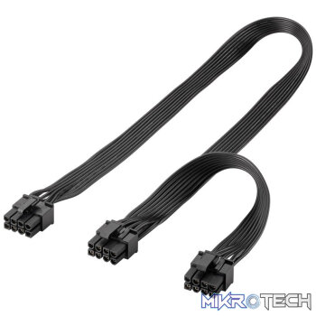 Goobay Power Supply Cable 8-Pin Male to Dual 6+2 Male for PCIe
