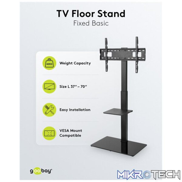 Goobay TV Floor Stand Basic (Size L) for TVs and monitors between 37" and 70" - Image 3