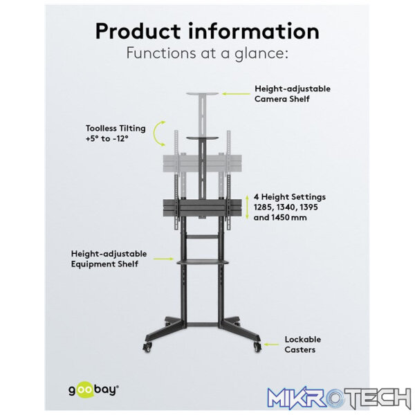 Goobay TV Presentation Stand Pro (Size L) for TVs and monitors between 37" and 70" - Image 7
