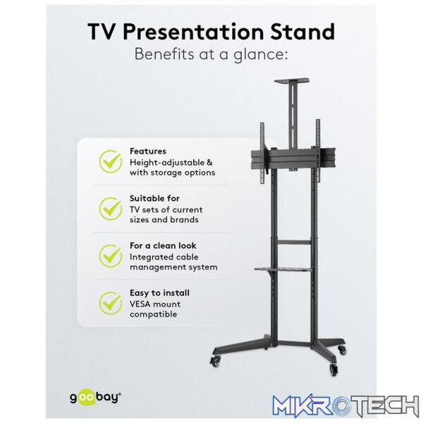 Goobay TV Presentation Stand Pro (Size L) for TVs and monitors between 37" and 70" - Image 9