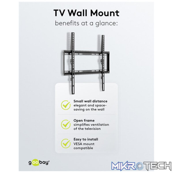 Goobay TV Wall Mount Basic FIXED (M) for TVs from 32" to 55" - Image 12