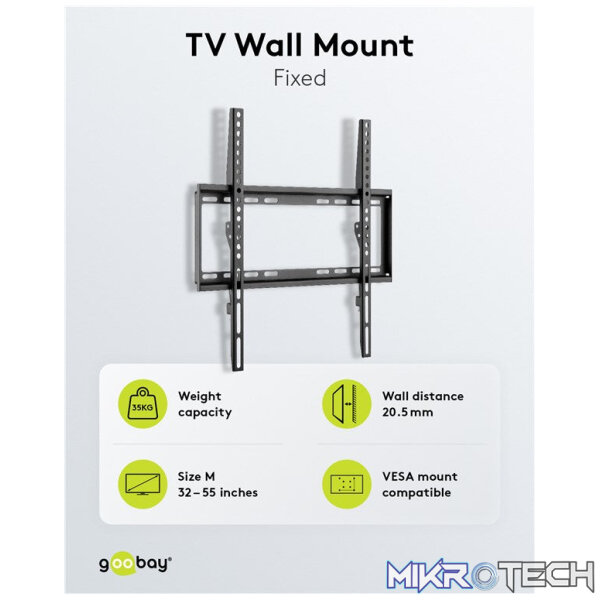 Goobay TV Wall Mount Basic FIXED (M) for TVs from 32" to 55" - Image 9