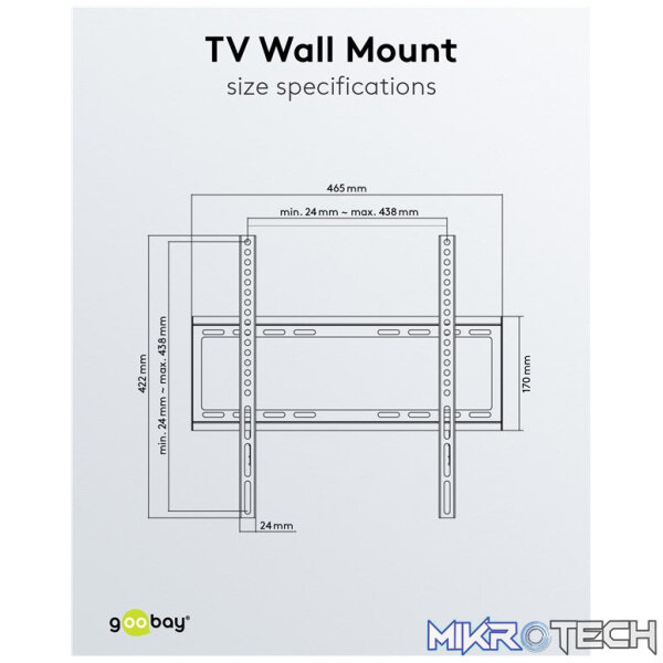 Goobay TV Wall Mount Basic FIXED (M) for TVs from 32" to 55" - Image 10