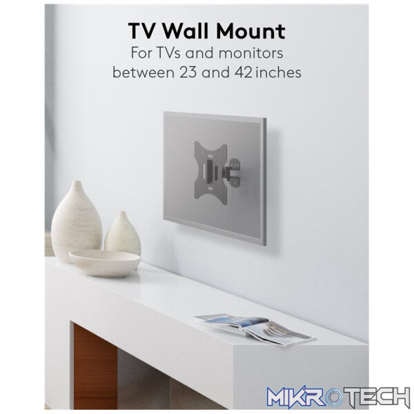 Goobay TV Wall Mount Basic FIXED (Size S) for TVs from 23" to 42", Tilt and Swivel - Image 5