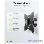 Goobay TV Wall Mount Basic FIXED (Size S) for TVs from 23" to 42", Tilt and Swivel - Image 9