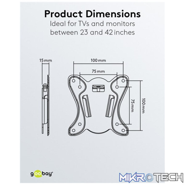 Goobay TV Wall Mount Basic FIXED (Size S) for TVs from 23" to 42" up to 25KG - Image 5