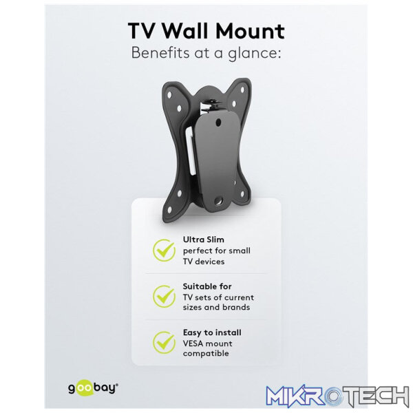 Goobay TV Wall Mount Basic FIXED (Size S) for TVs from 23" to 42" up to 25KG - Image 8