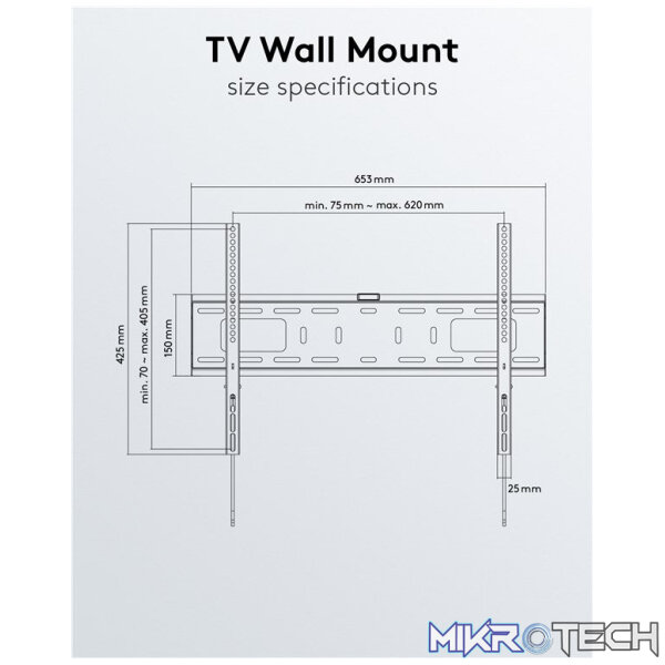 Goobay TV Wall Mount Pro FIXED (L) for TV Sets from 37" to 70" up to 50 kg - Image 9
