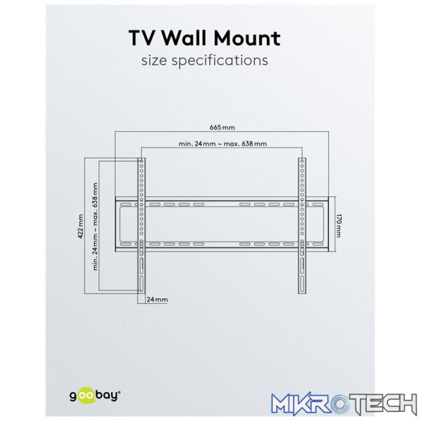 Goobay TV wall mount Basic FIXED (L) for TVs from 37" to 70" - Image 11