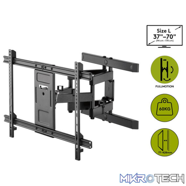 Goobay TV wall mount Pro FULLMOTION (L) for TVs from 37" to 70" up to 60kg - Image 2