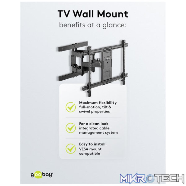 Goobay TV wall mount Pro FULLMOTION (L) for TVs from 37" to 70" up to 60kg - Image 13