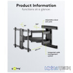 Goobay TV wall mount Pro FULLMOTION (L) wide Range for TVs from 37" to 70" up to 70 kg - Image 12