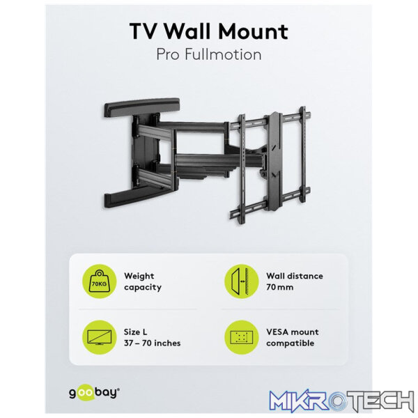 Goobay TV wall mount Pro FULLMOTION (L) wide Range for TVs from 37" to 70" up to 70 kg - Image 10