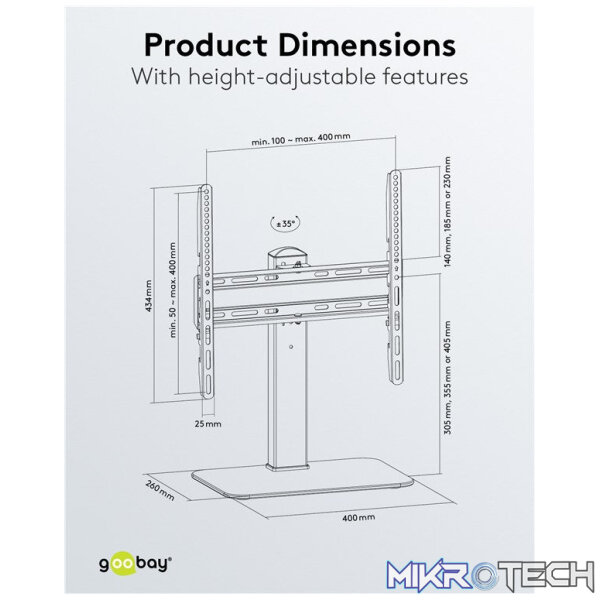 Goobay Tabletop TV Stand Basic Fix TVs and monitors between 32" and 55" - Image 6
