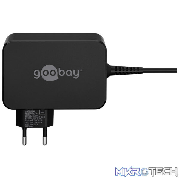Goobay USB-C 65w Charger for Laptops - Black - Image 3