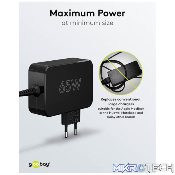 Goobay USB-C 65w Charger for Laptops - Black - Image 9