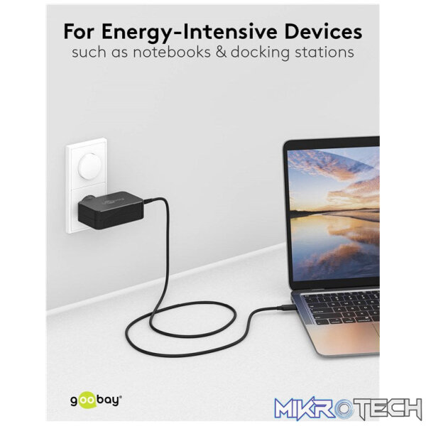 Goobay USB-C 65w Charger for Laptops - Black - Image 10