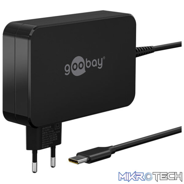 Goobay USB-C 90w Charger for Laptops - Black - Image 2