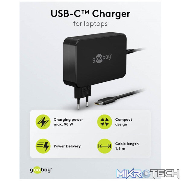 Goobay USB-C 90w Charger for Laptops - Black - Image 5