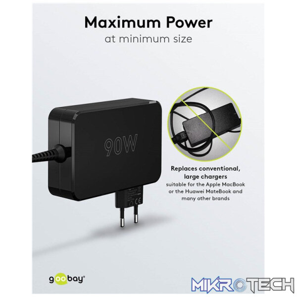 Goobay USB-C 90w Charger for Laptops - Black - Image 8