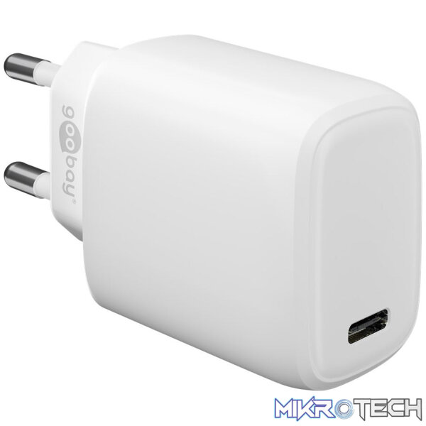 Goobay USB-C Power Delivery (PD) 20w Fast Charger - White Goobay USB-C Power Delivery (PD) 20w Fast Charger - White